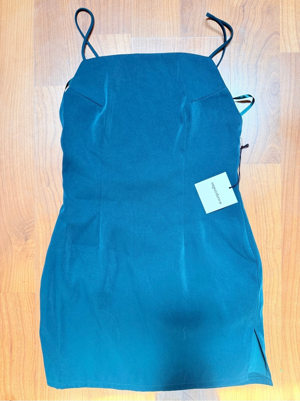 Super down Women’s Teal Square-Neck Bodycon Dress